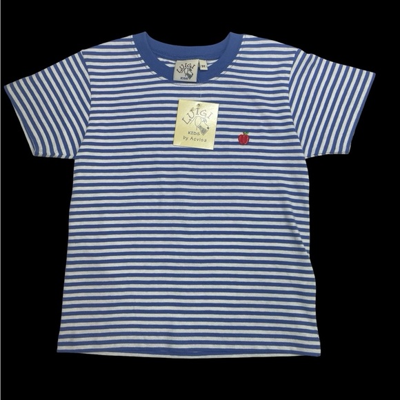 Luigi Other - NWT Luigi Blue Striped Embroidered Apple T-Shirt 3t